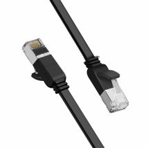 Techstore - Cable De Conexión Plano Utp Cable De Red Rj45 Cat 6 1000mbps 2m Negro
