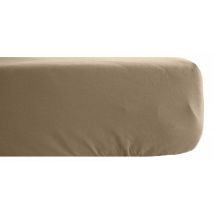Drap Housse Palace Pur Coton Teint Lavé 63 Fils/cm² Vent Du Sud - Palace Camel - 180 X 200 Cm Bonnet De 35 Cm