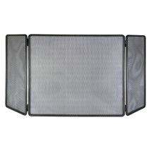 Funkenfänger Kaminschutzgitter 3 Türen 110cm x 55cm – Schwarz