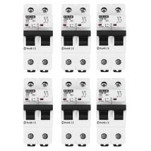 Lot De 6 Disjoncteur Magnétothermique Cilia Bipolaire (1p+n) Courbe C, 6ka, 230v Disjoncteur Modulaire 2 Modules Pour Tableau Électrique Et Rail Din, 