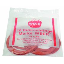 Weck Gummiringe 74 x 86 – 10 Stück – Dichtungsringe für Einkochgläser – Hergestellt in Deutschland