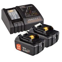 Ws24 - Akku Starter-set 18 V / 2x 4,0 Ah Akku + Schnellladegerät