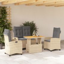 Torana - Vidaxl Set Da Pranzo Da Giardino 4 Pz Con Cuscini Beige In Polyrattan