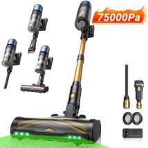 Aspirateur Balai Sans Fil Proscenic Pc15 - 70 Min D'Autonomie – 75000pa/160aw – Technologie Greeneye – Brosse Large 120°