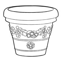 Vaso Ø55x47,8cm In Resina Tulli Festonato Classic 55 Anticato