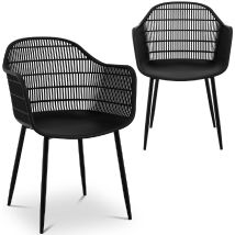 Fromm&starck - Stuhl 2er Set Lehnstuhl Kunststoff Metallbeine Bis 150 Kg Designstuhl Schwarz