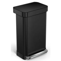Simplehuman - Abfalleimer 45 L, Mit Beuteltasche, Mattschwarz Cw2092