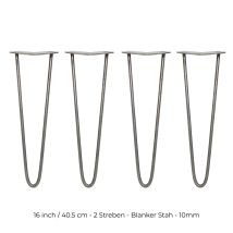 4 X 40.5cm 2 Streben Hairpin Legs Tischbeine Möbelbeine Stuhlbeine 10mm D Rohstahl - Skiski