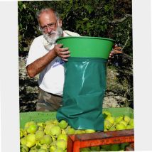Carrello di Raccolta Frutta Espandibile 15L-25L – Polipropilene Alimentare Verde Scuro – Attrezzatura per Raccolta