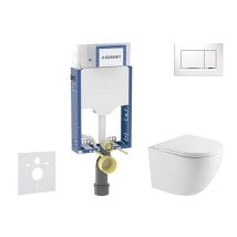 Geberit Combifix - Set Con Modulo Di Installazione, Vaso Wc Oudee E Copriwater Softclose, Placca Di Comando Sigma20, Bianco/cromo Sani15ca3142
