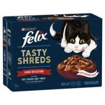 Felix Tasty Shreds Farm Selection In Gravy Wet Cat Food 12x80g - 736415