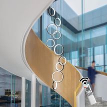 Ganeed Schwarzer Moderner Kronleuchter, Luxuriöser Moderner Led Kronleuchter, Dimmbar, Lange Treppen Kronleuchter, Beleuchtung Für Moderne Hohe Decken