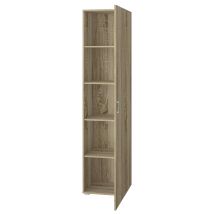 King Home Cabinet 1 Tür + 4 Einlegeböden 45x45x195 Cm Eiche