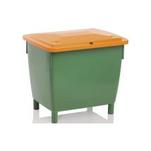 Streugutbehälter L945xb725xh930mm 400l Hd-pe Grün/orange O.entnahmerutsche - 81015550 - Craemer