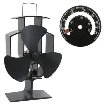 Lincsfire - 3 Blades Eco Friendly Silent Heat Powered Stove Fan For Wood/log Burner/fireplace + Free Stove Thermometer