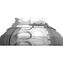 Le Linge De Jules Copripiumino 240 X 260 Cm + 2 Federe In Puro Cotone 57 Fili, Colore: Grigio