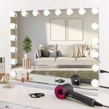 Puluomis - Hollywood Makeup Mirror, Light Vanity Mirror, Bathroom Mirror, With Led Dimmable Bulbs, Usb Charging Port, Touch Screen(18 Bulbs, 8062.5cm,