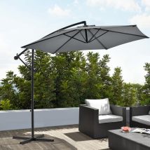Casa.pro - Sombrilla Colgante Budva Diámetro Pantalla 270 Cm Ajustable Gris [ ]