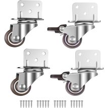 Satz Mit 4 Kleinen Lenkrollen Für Möbel, 25 Mm Mit Bremse, L-förmige Platte (25 Mm)