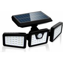 Fdc - Lampe Solaire De Sécurité À Détecteur De Mouvement, Spot Mural Extérieur Puissant Avce 3 Têtes,550 Lumen