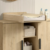 Table À Langer Sammie 72x53x14cm – Panneaux De Particules Mélaminés Décor Chêne – Design Minimaliste Moderne – Vipack