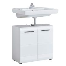 Smart Living - Mobile Sottolavabo Skin Gloss Per Bagno, 60 X 56 X 31 Cm, Bianco Con Finitura Ad Alta Lucentezza, Con Intaglio Per Sifone - Trendteam