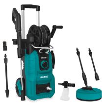 Vonroc Nettoyeur Haute Pression 2400 W 180 Bars Avec Enrouleur Tuyau Canon Mousse Et Nettoyeur Terrasse V24