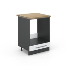 Vicco - Küchenschränke Fame-line, Weiß Hochglanz, 60 Cm , Ap Eiche