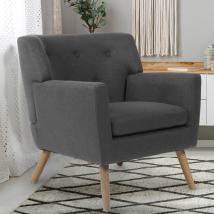 Idmarket - Sillón Escandinavo Liv En Tejido Gris Antracita
