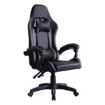 Clipop - Chaise De Jeu Ergonomique Avec Appuie-tête Et Soutien Lombaire, Chaises De Gamer De Course, Gris