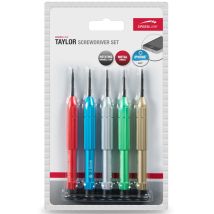 Präzisions-Schraubendreher-Set für Elektro-Kleingeräte – 5-teilig – Drehkopf – Torx T5, Phillips PH000, Phillips PH00, Schlitz 2,0mm, Pentalobe TS1