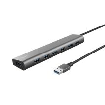 Hub Usb Trust 24967 Halyx 7c Gris