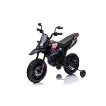Moto Elettrica Per Bambini Aprilia Rx-125 Small 12v Cross Sedili In Pelle Luci Led Bluetooth Sospensioni A Molla Blu