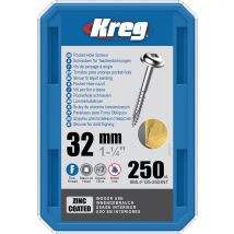 Vite A Tazza 32 Mm Con Rivestimento In Zinco Maxi-loc, Filettatura Fine Kreg Sml-f125-250