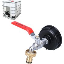 Osuper - Ibc-tank-wasserhahn, 1000 L Regenwasser-sammelhahn, Ibc-wassertank-adapter 1/2 Zoll Doppel-regenwasser-sammelhahn, Messing-wasserhahn Aus Pp,