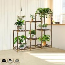 Soporte Para Plantas, Estante Para Plantas De Interior Y Exterior, Estante De Madera Para Múltiples Plantas, Soporte Para Macetas De 3 Niveles Tipo 