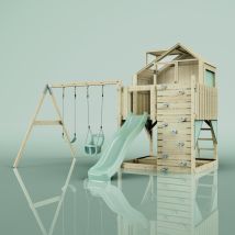 Polarplay Kids Climbing Tower & Playhouse - Swing Saga Sage