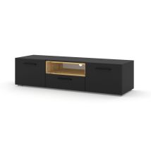 Salone Srl - Mobile Tv Stand Anette 151 Farbe Schwarz Matt Regal Eiche