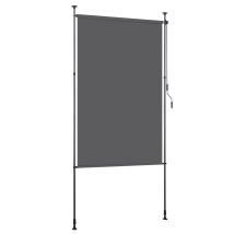 Swanew Estor Vertical Estor Enrollable De Exterior Protección Anti-uv Estor De Exterior Con Barras Telescópicas Sin Taladrar 150 X 270 Cm Antracita
