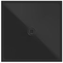 Plateau Douche En Céramique Carré 100x100x2cm, Noir Mat