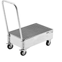 Cubeto de Retención Eurokraft Basic – Acero Galvanizado – Capacidad 61L – Soporta 320kg – Ruedas Maniobrables
