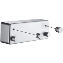 Retractable Clothesline For Indoor And Outdoor Use - Heavy-duty, 2 X 4.2m Stainless Steel Clotheslines, Wall-mounted (drill Required) - Blue-grey