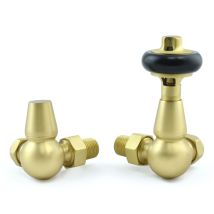 West - Faringdon Corner Thermostatic Radiator Valve And Lockshield - Brass