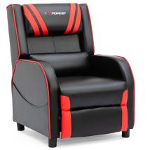 Gtforce - Ranger S Faux Leather Gaming Recliner Armchair Sofa Reclining Cinema Chair Red