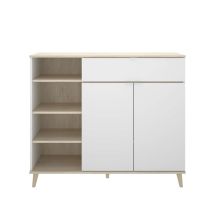 Dkt - Mueble Auxiliar Villarodrigo 2 Puertas 1 Cajón Y Estantes 102 Cm(alto)120 Cm(ancho)40 Cm(largo)
