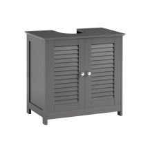 Sobuy - Under Sink Cabinet Bathroom Vanity Unit Bathroom Storage Cabinet With Double Shutter Doors, Suitable For Pedestal Sinks,frg237-ii-dg
