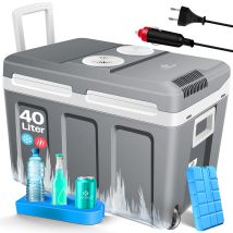 Kesser 40l Kühlbox Mit Rollen Zum Warmhalten Und Kühlen Thermo-elektrische Kühlbox 12 Volt Und 230 Volt Mini-kühlschrank Thermobox Für Auto 40l / Grau