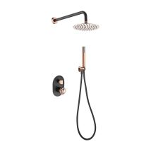Imex - Ducha Empotrada Negro Mate/oro Rosa Serie Olimpo