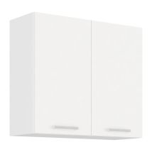 Atlas Meuble Haut 2 Portes Battantes - Décor Blanc - L80 Cm