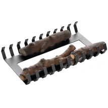 Planika – Set Griglia Decorativa e Portalegna per Bruciatore Senso – Accessori per Camini e Stufe
